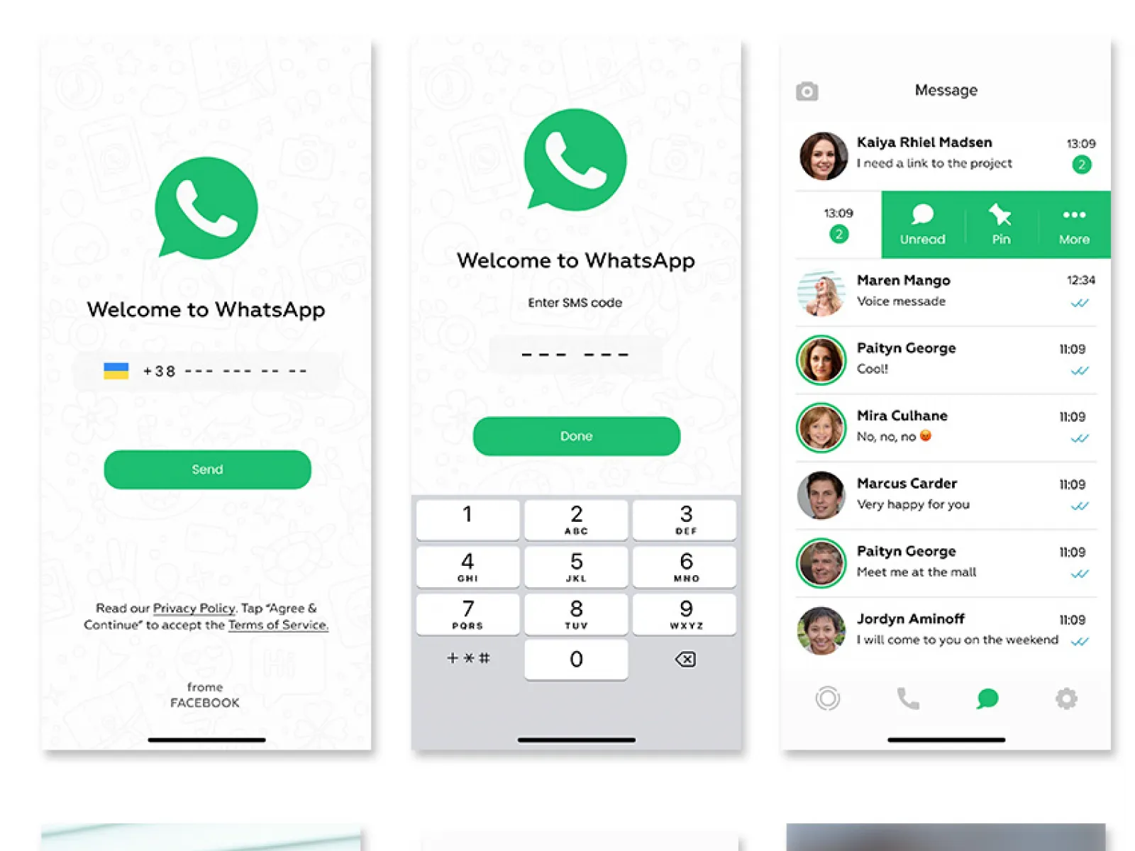 WhatsApp 界面预览